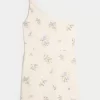 Linen-Blend Asymmetrical Mini Dress