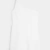 Linen-Blend Asymmetrical Mini Dress