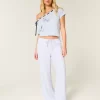 Linen-Blend Baggy Pull-On Pants