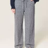 Linen-Blend Baggy Pull-On Pants