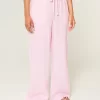 Linen-Blend Baggy Pull-On Pants