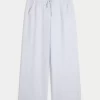Linen-Blend Baggy Pull-On Pants