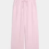Linen-Blend Baggy Pull-On Pants