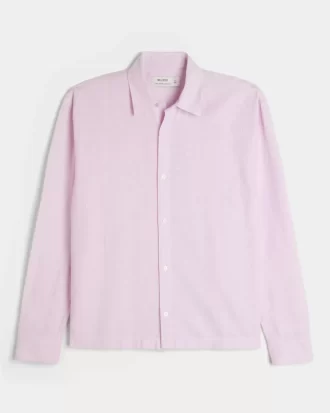 Linen-Blend Button-Through Shirt