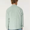 Linen-Blend Button-Through Shirt