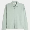 Linen-Blend Button-Through Shirt