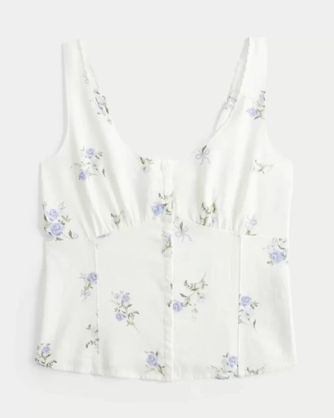 Linen Blend Button-Through Top Linen Blend Button-Through Top