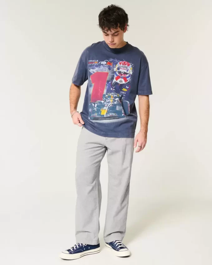 Linen-Blend Flex-Waist Baggy Pants