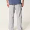 Linen-Blend Flex-Waist Baggy Pants