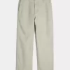 Linen-Blend Flex-Waist Baggy Pants