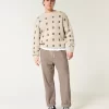 Linen-Blend Loose Pull-On Pants