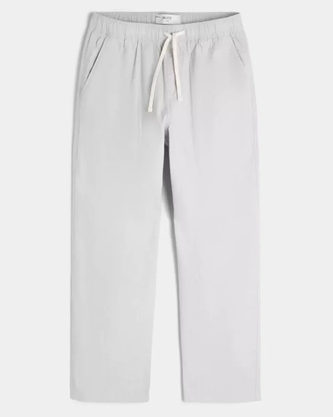 Linen-Blend Loose Pull-On Pants