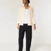 Linen-Blend Loose Pull-On Pants