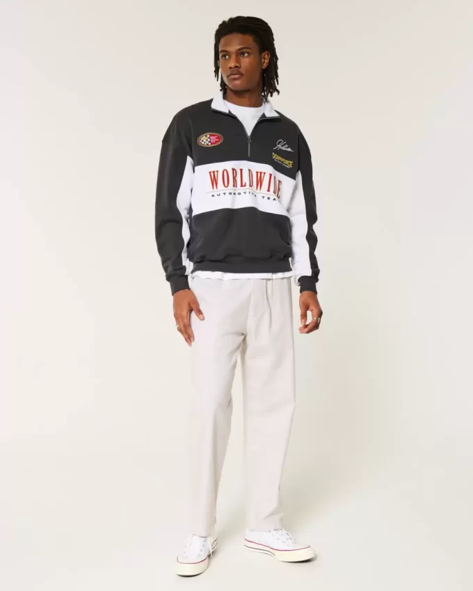 Linen-Blend Loose Pull-On Pants