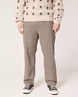 Linen-Blend Loose Pull-On Pants