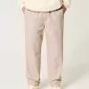 Linen-Blend Loose Pull-On Pants