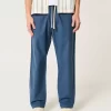 Linen-Blend Loose Pull-On Pants