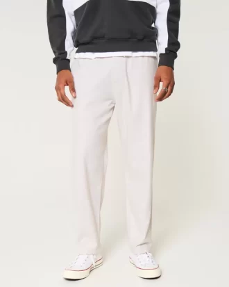 Linen-Blend Loose Pull-On Pants