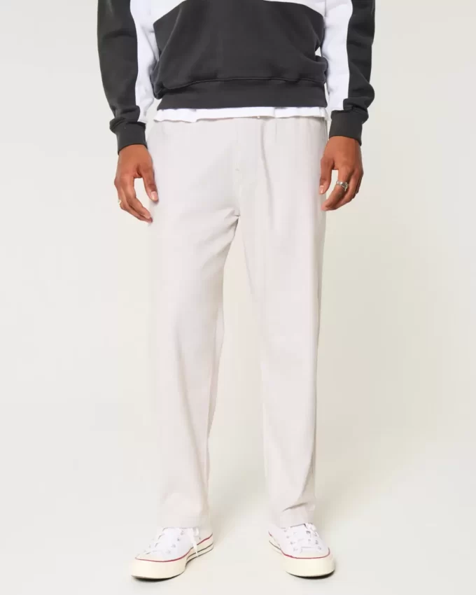 Linen-Blend Loose Pull-On Pants
