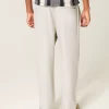 Linen-Blend Loose Pull-On Pants