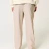 Linen-Blend Loose Pull-On Pants
