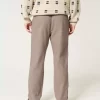 Linen-Blend Loose Pull-On Pants