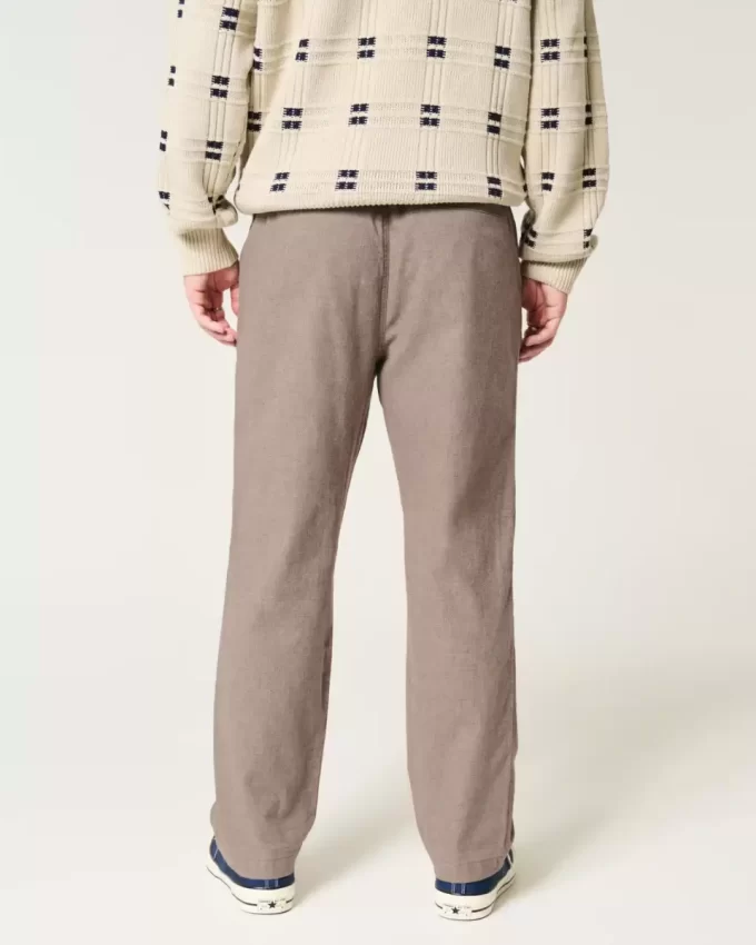 Linen-Blend Loose Pull-On Pants
