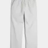 Linen-Blend Loose Pull-On Pants