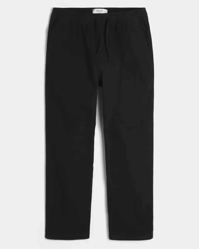 Linen-Blend Loose Pull-On Pants