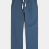 Linen-Blend Loose Pull-On Pants