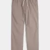 Linen-Blend Loose Pull-On Pants