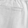 Linen-Blend Loose Pull-On Pants