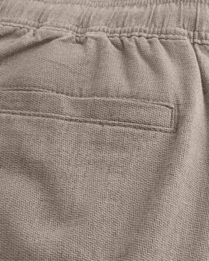 Linen-Blend Loose Pull-On Pants