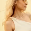 Linen-Blend One-Shoulder Top