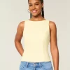 Linen-Blend Open-Back Top Linen-Blend Open-Back Top