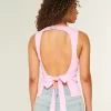 Linen-Blend Open-Back Top Linen-Blend Open-Back Top