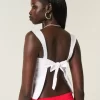 Linen-Blend Open-Back Top Linen-Blend Open-Back Top