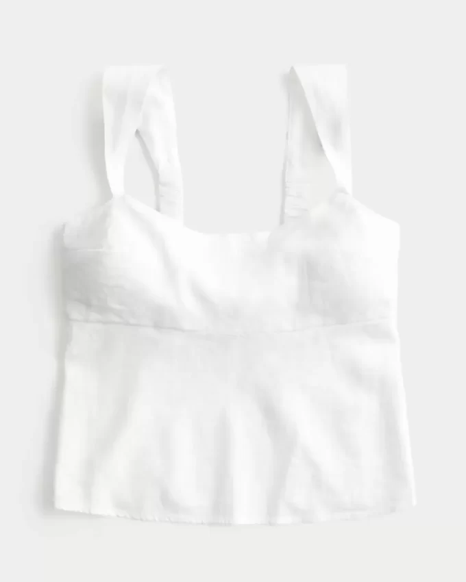 Linen-Blend Open-Back Top Linen-Blend Open-Back Top