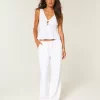 Linen-Blend Pull-On Baggy Pants