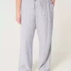 Linen-Blend Pull-On Baggy Pants