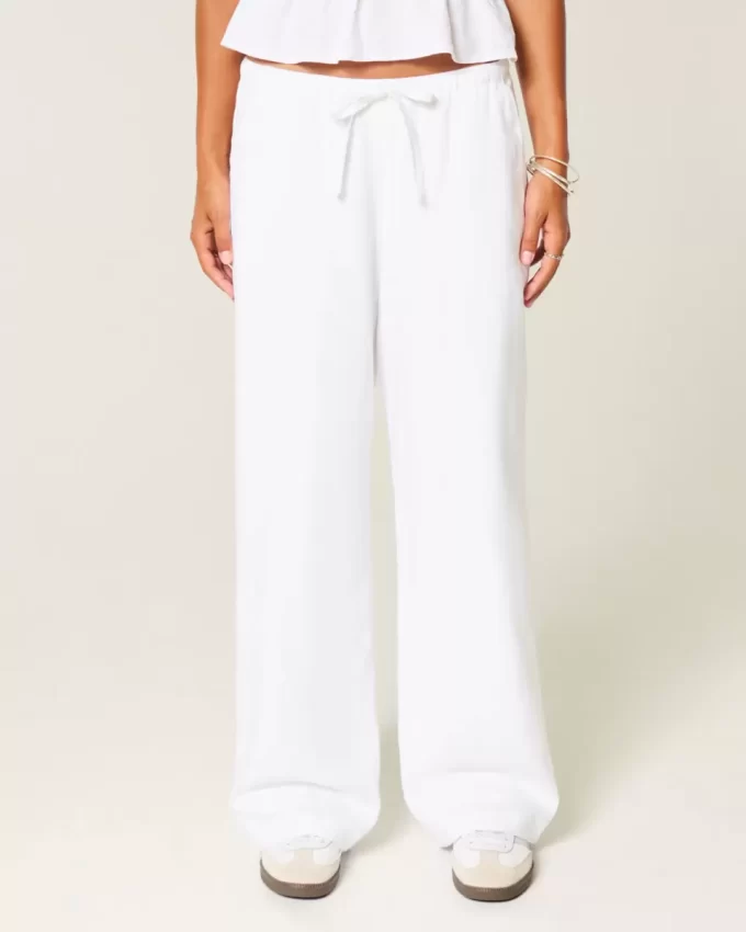 Linen-Blend Pull-On Baggy Pants