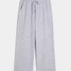 Linen-Blend Pull-On Baggy Pants