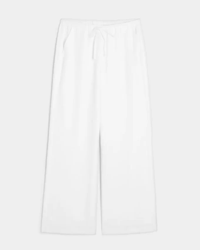Linen-Blend Pull-On Baggy Pants