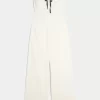 Linen-Blend Strapless Jumpsuit