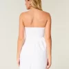 Linen-Blend Strapless Mini Dress