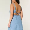 Linen-Blend Structured Mini Dress