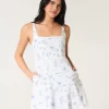 Linen-Blend Structured Mini Dress
