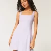 Linen-Blend Structured Mini Dress