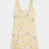 Linen-Blend Structured Mini Dress