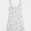 Linen-Blend Structured Mini Dress